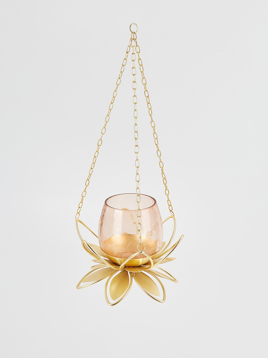 Buy Home Centre Gold Tone & Transparent Lotus Hanging Votive Candle