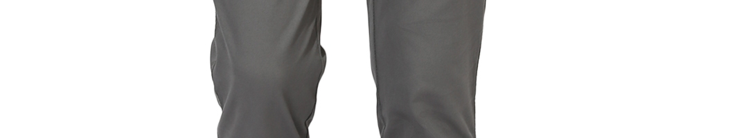 Buy COBB Men Grey Comfort Slim Fit Self Design Smart Casual Trousers ...