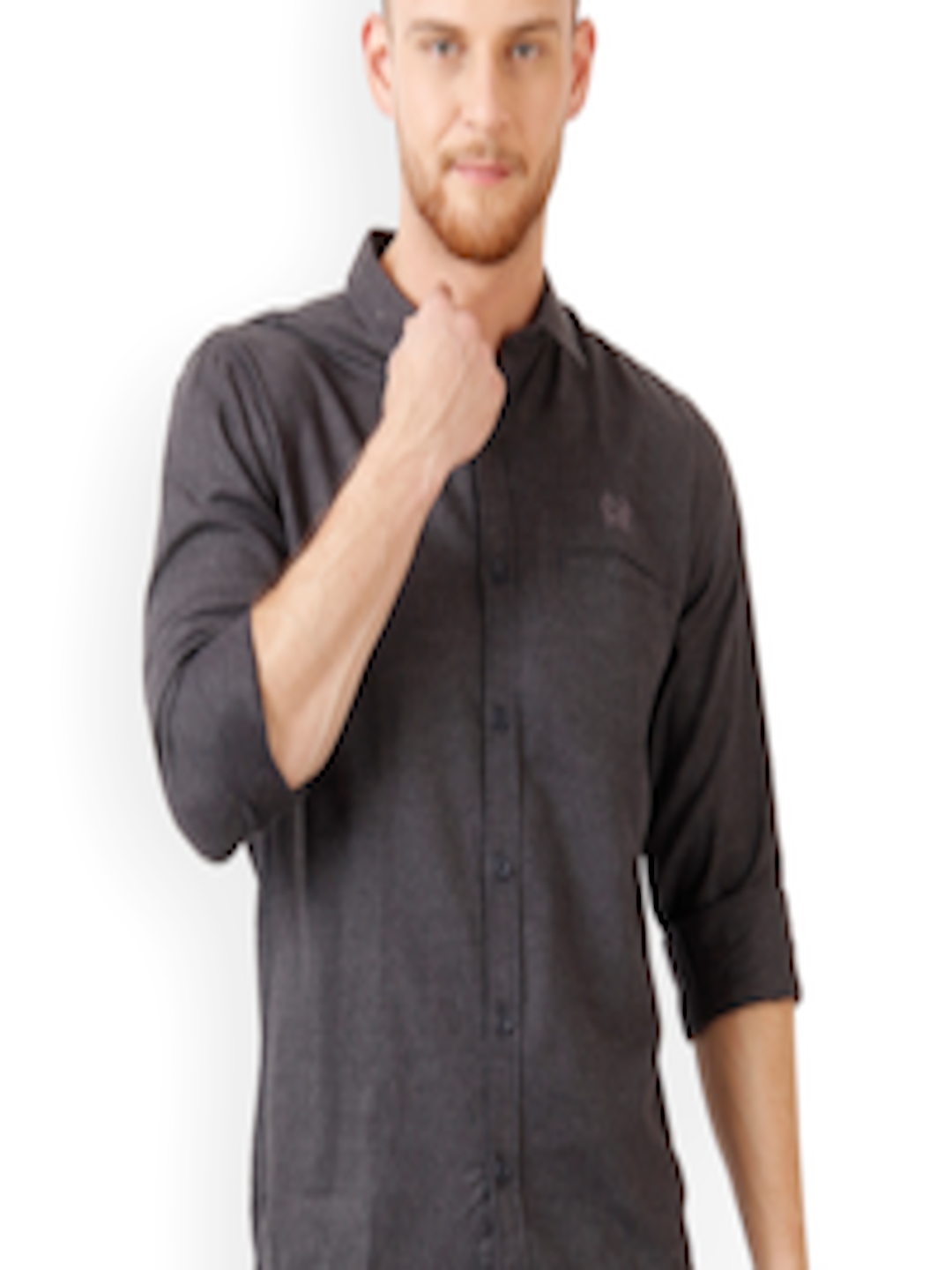Buy DERBY JEANS COMMUNITY Men Blue Slim Fit Self Design Casual Shirt ...