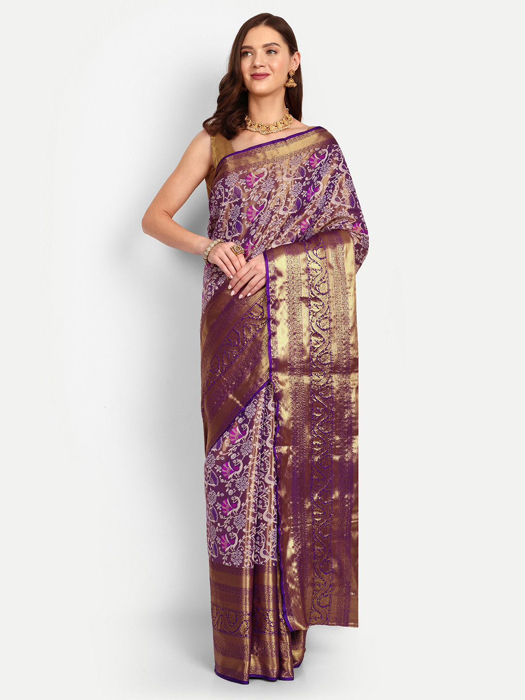 Saree mall Ethnic Motifs Zari Kanjeevaram Sarees main image 0