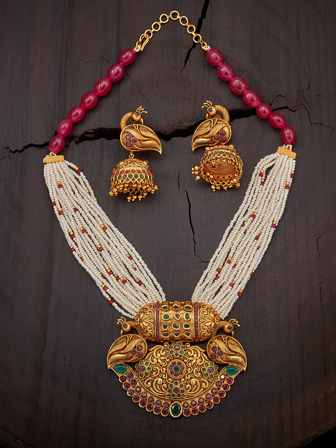 Buy Kushal's Fashion Jewellery Gold Plated Antique Jewellery Set