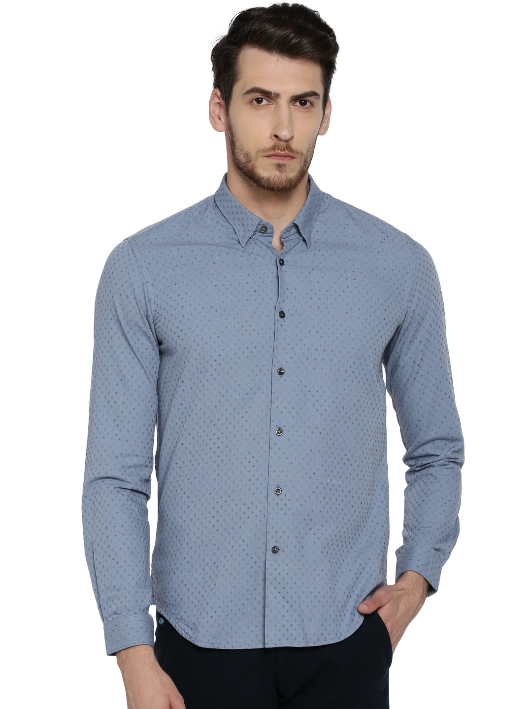 Buy RARE RABBIT Men Blue Slim Fit Printed Casual Shirt - Shirts for Men ...