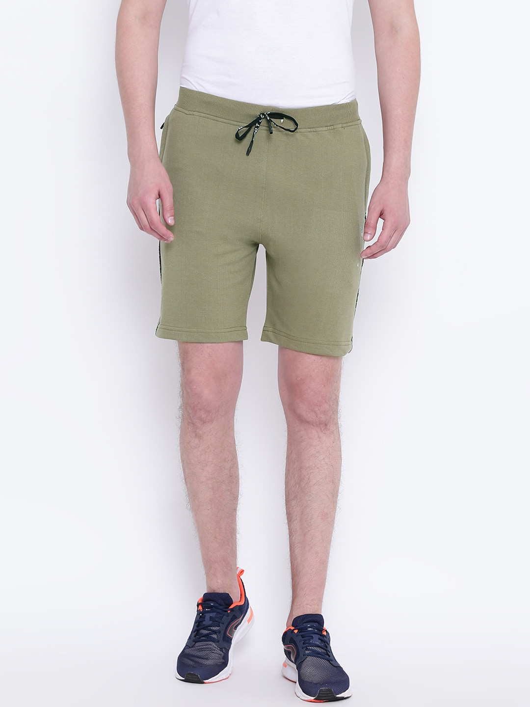 Buy Fort Collins Men Olive Green Solid Regular Fit Sports Shorts