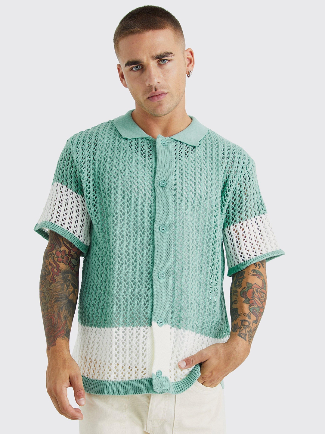 Buy BoohooMAN Crochet Casual Shirt Shirts for Men 24803536 Myntra