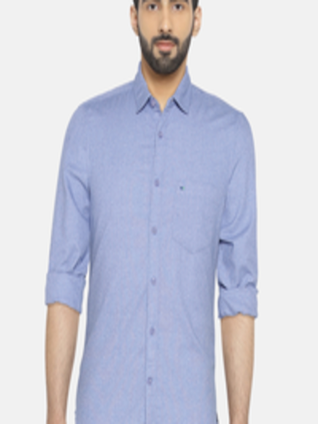 Buy Indigo Nation Men Blue Slim Fit Printed Casual Shirt - Shirts for ...