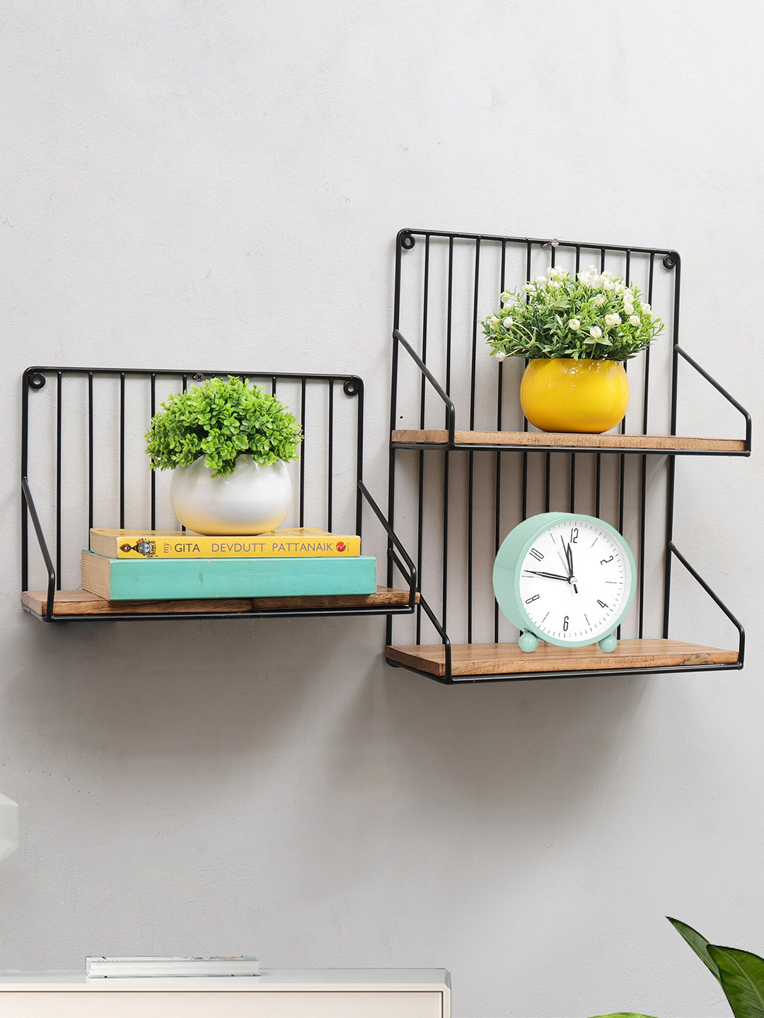 Buy Homesake Black 2 Pieces Metal Wall Shelf Wall Shelves for Unisex