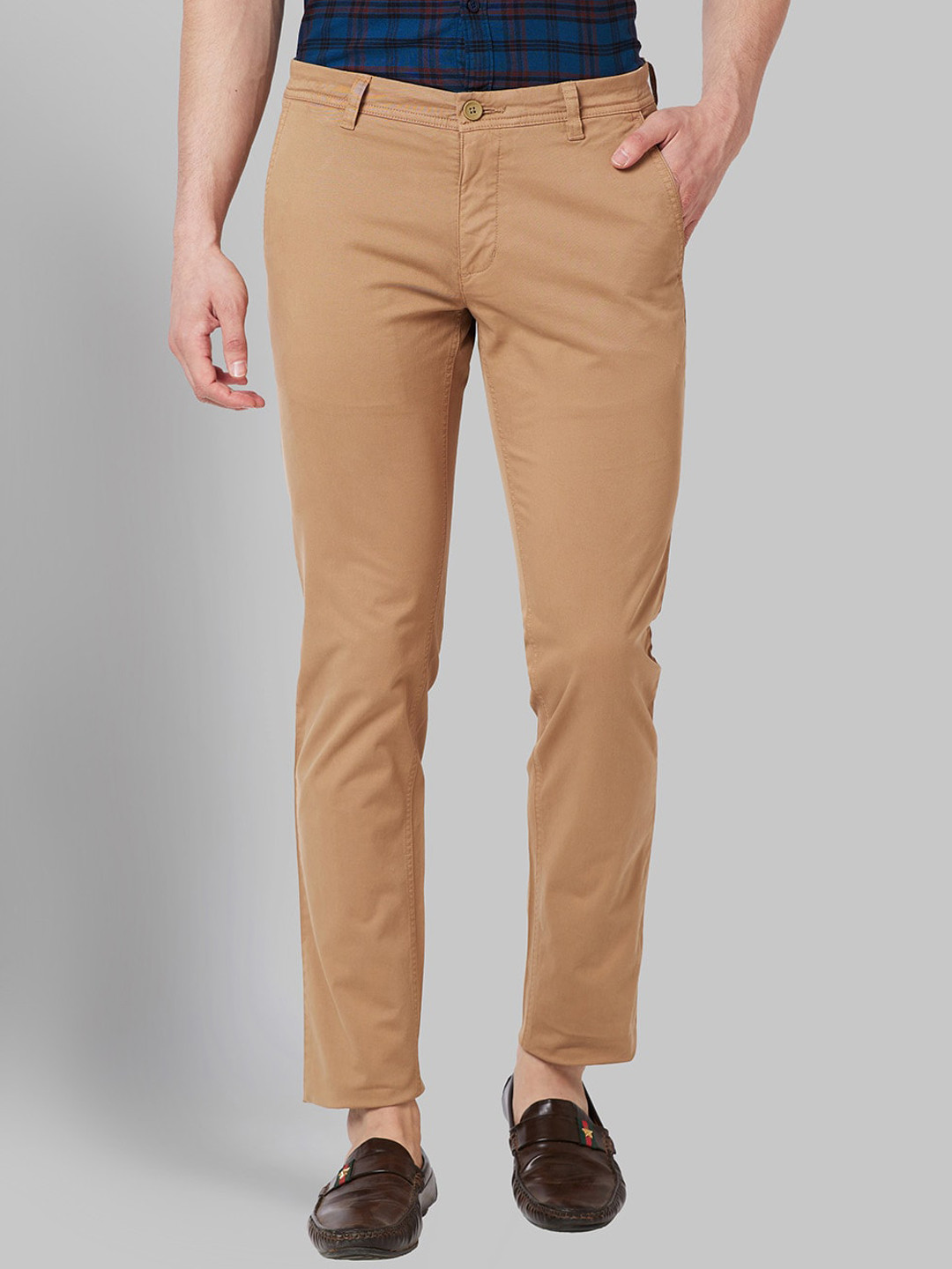 Buy Parx Men Tapered Fit Low Rise Cotton Trousers - Trousers for Men ...