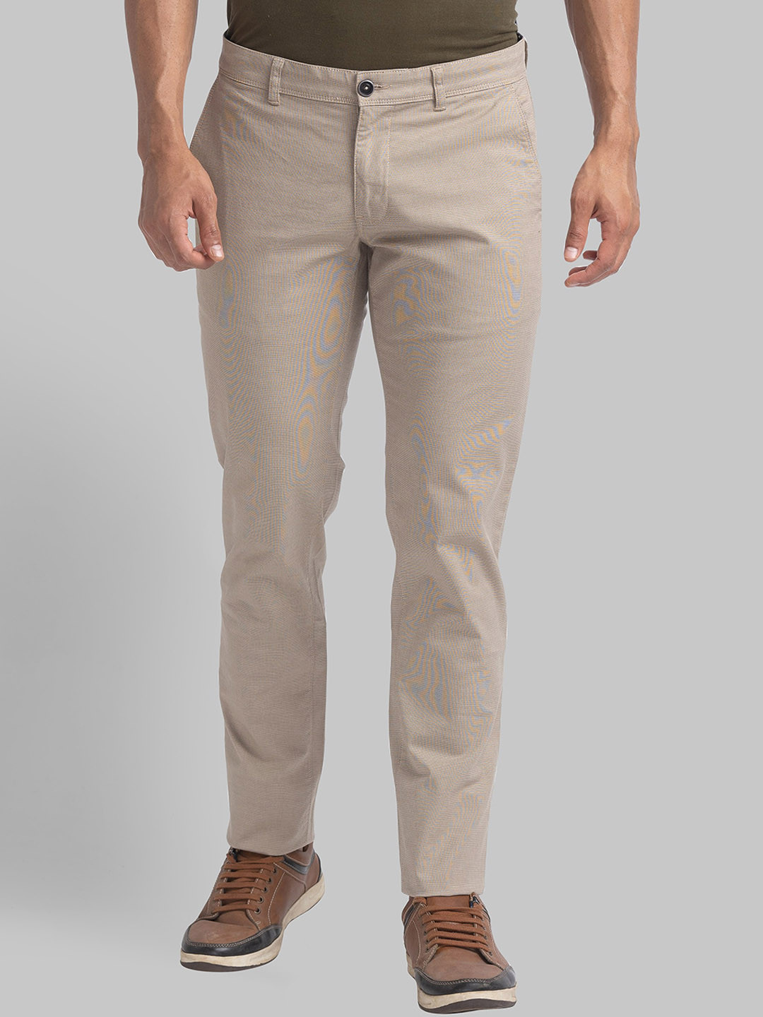 Buy Parx Men Textured Tapered Fit Cotton Trousers - Trousers for Men ...