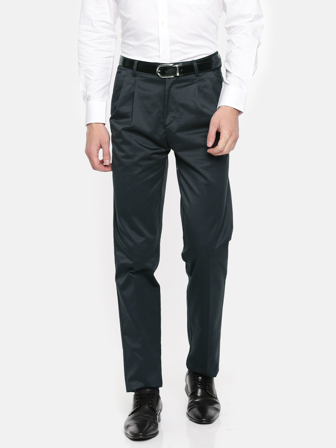 Buy Peter England Men Charcoal Grey Smart Regular Fit Solid Formal