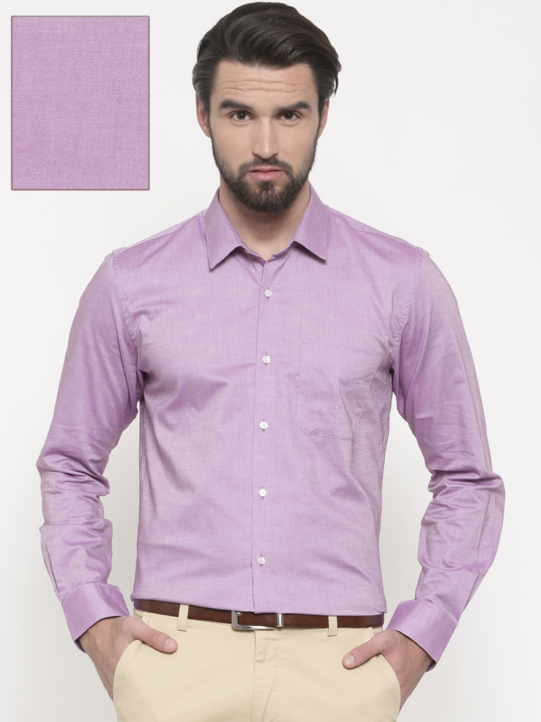 Buy Peter England Men Lavender Slim Fit Solid Formal Shirt - Shirts for ...