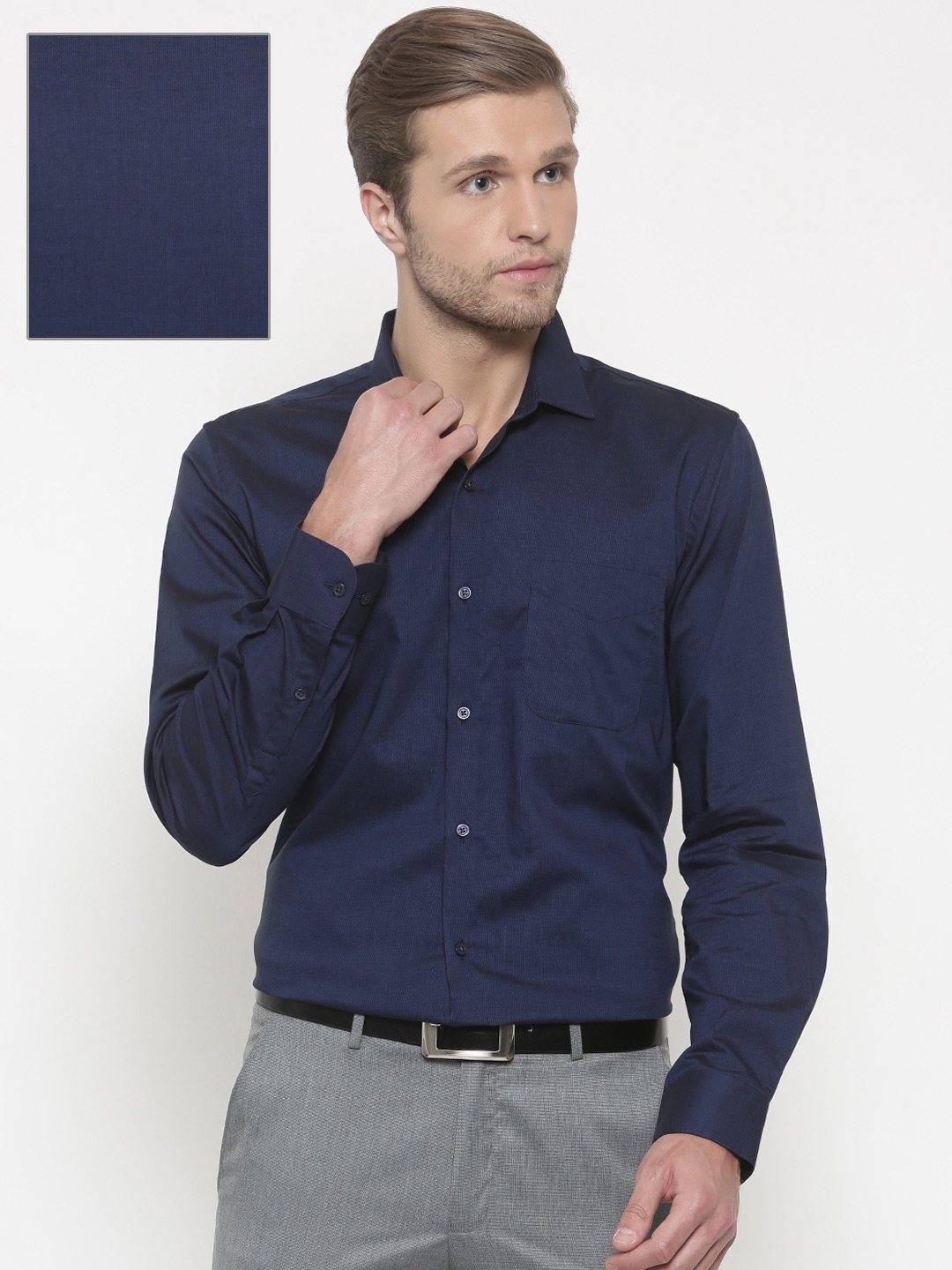 navy formal shirt mens