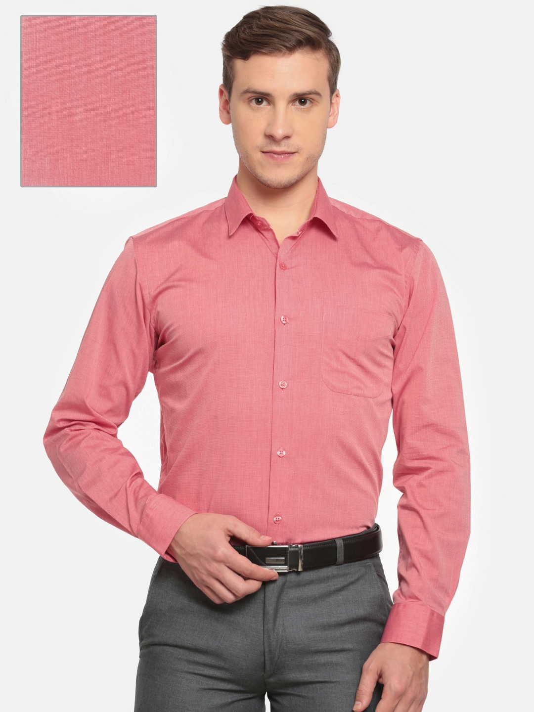 Buy Peter England Men Pink Nuvo Slim Fit Solid Formal Shirt - Shirts ...