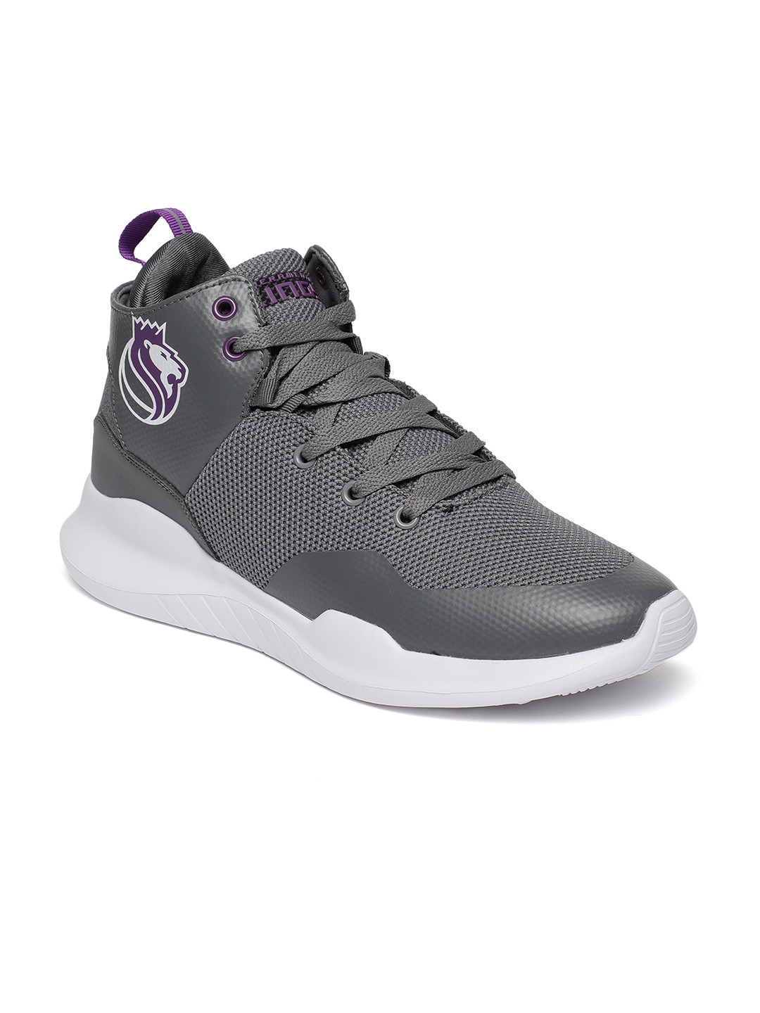Buy NBA Men Grey Sacramento Kings Mid Top Sneakers Casual Shoes for