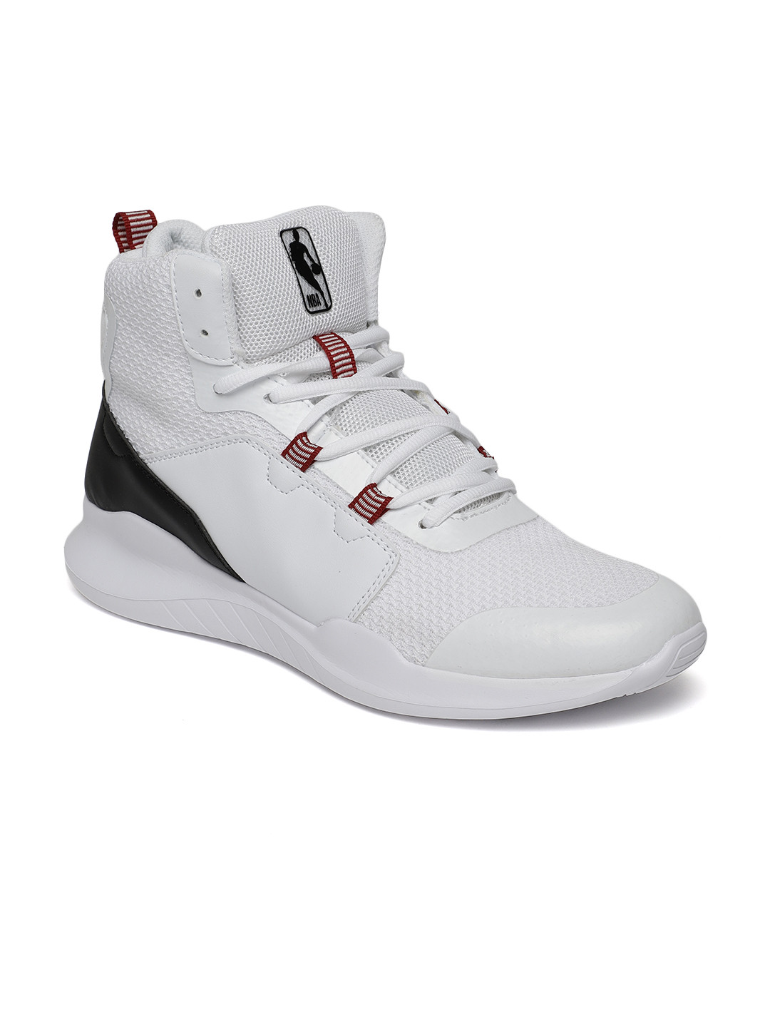 Buy NBA Men White Miami Heat High Top Sneakers Casual Buy NBA Men White Miami Heat High Top Sneakers Casual