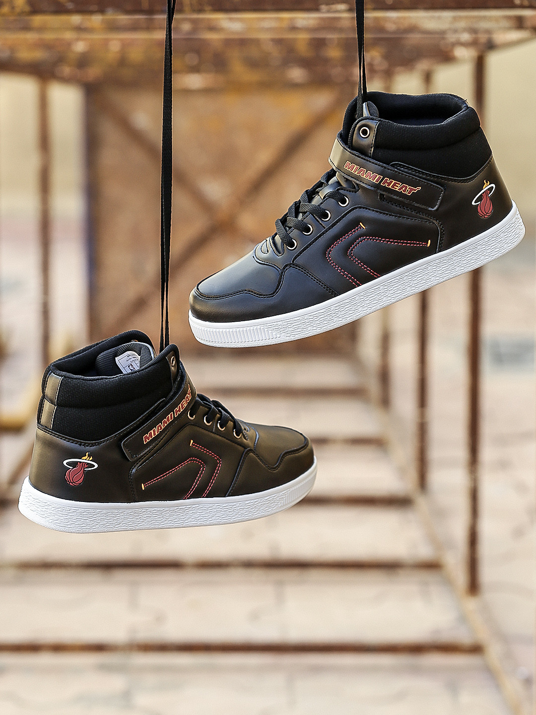 Buy NBA Miami Heat Men Black High Top Sneakers Casual Buy NBA Miami Heat Men Black High Top Sneakers Casual