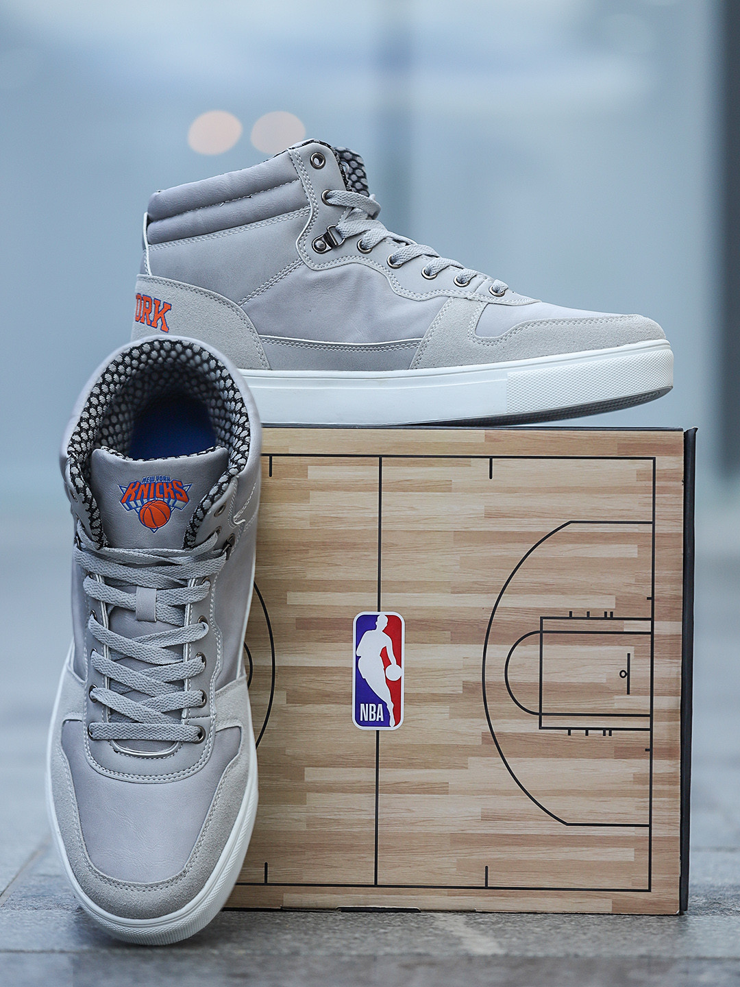 Buy NBA Men Grey New York Knicks Sneakers Casual Shoes Buy NBA Men Grey New York Knicks Sneakers Casual Shoes