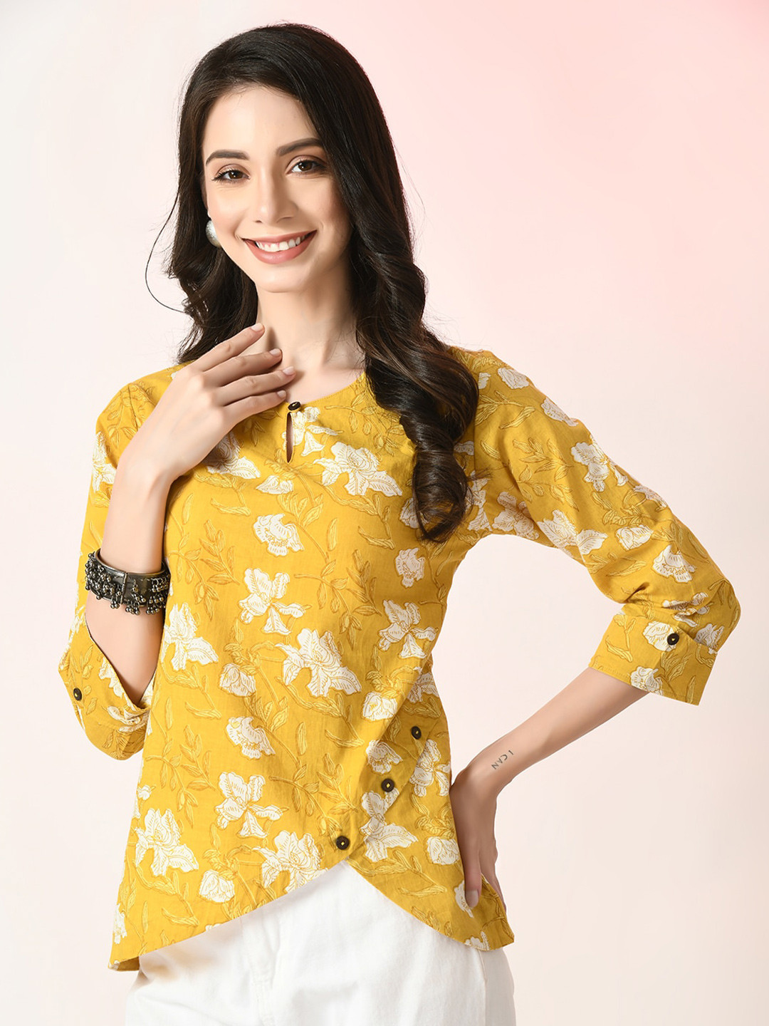 Buy Myshka Floral Printed Cotton Top Tops for Women 24844242 Myntra