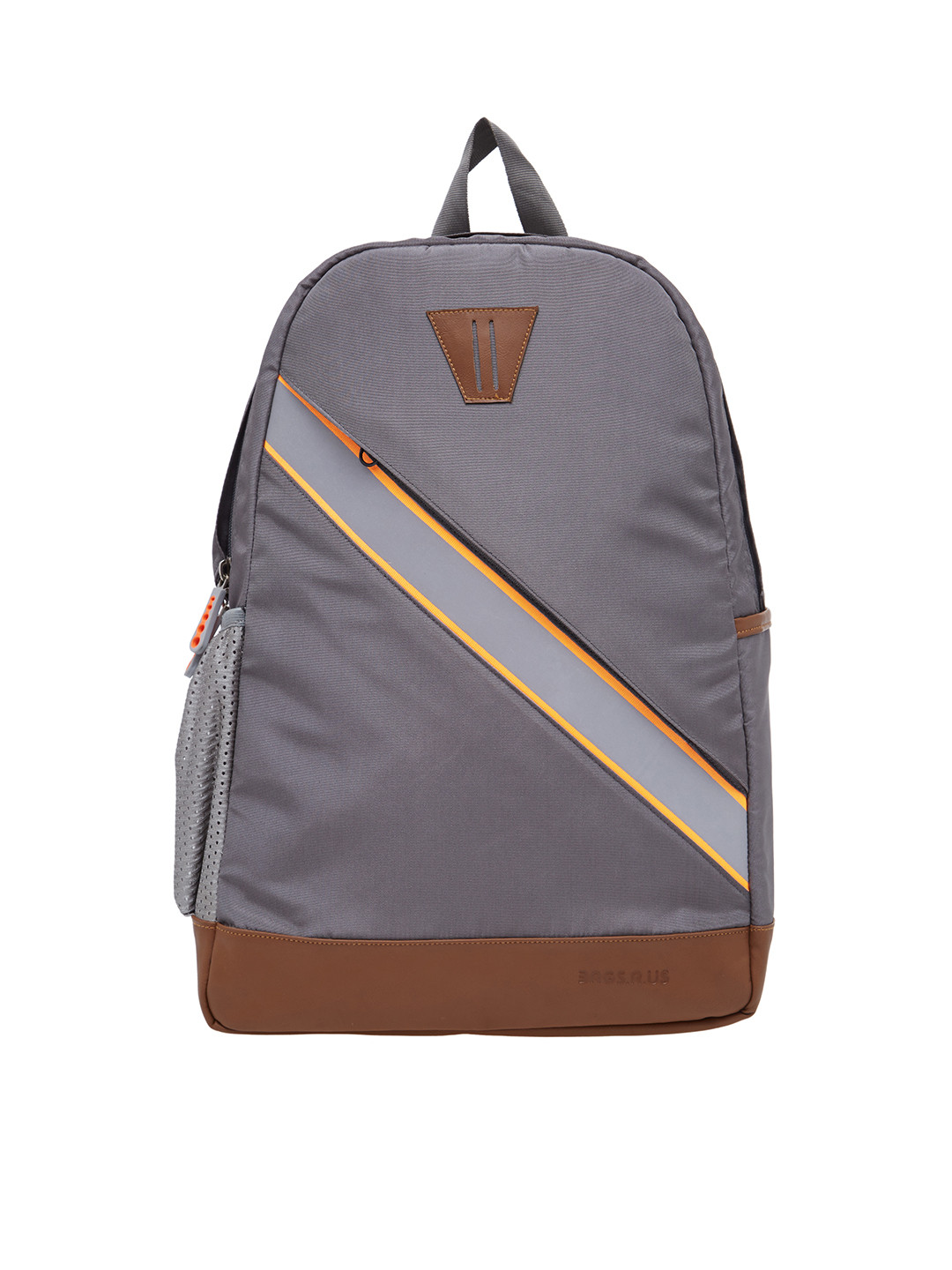 Buy Bags.R.us Unisex Grey & Brown Solid Laptop Backpack Backpacks for