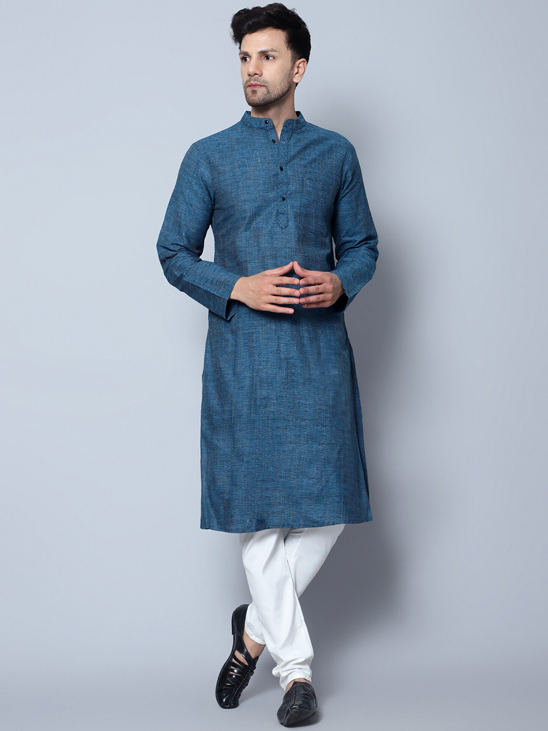 Buy Latest Chikan Garments Mandarin Collar Cotton Handloom Kurta