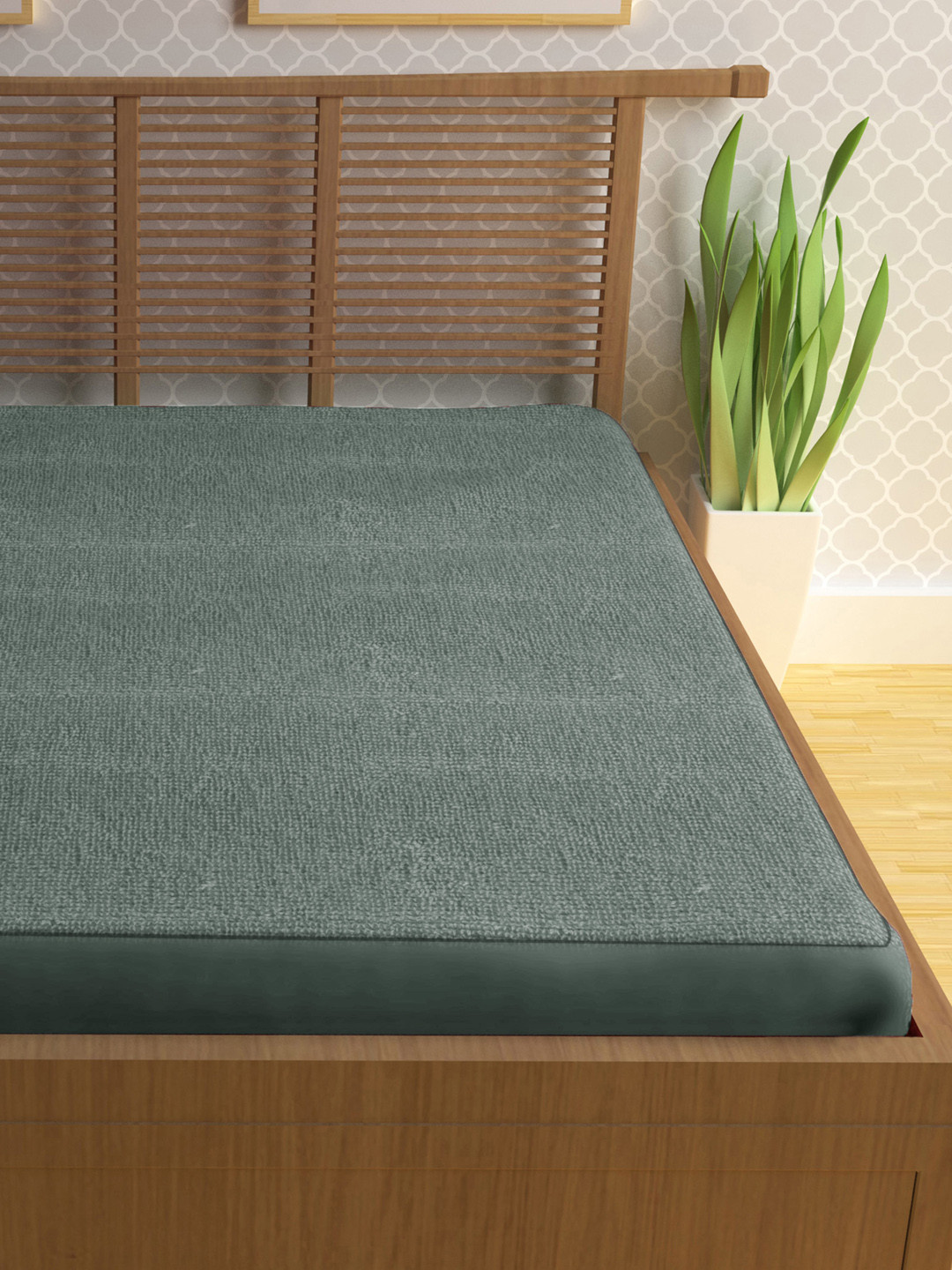 Buy Storyhome Grey Double Bed Waterproof Mattress Protector Mattress