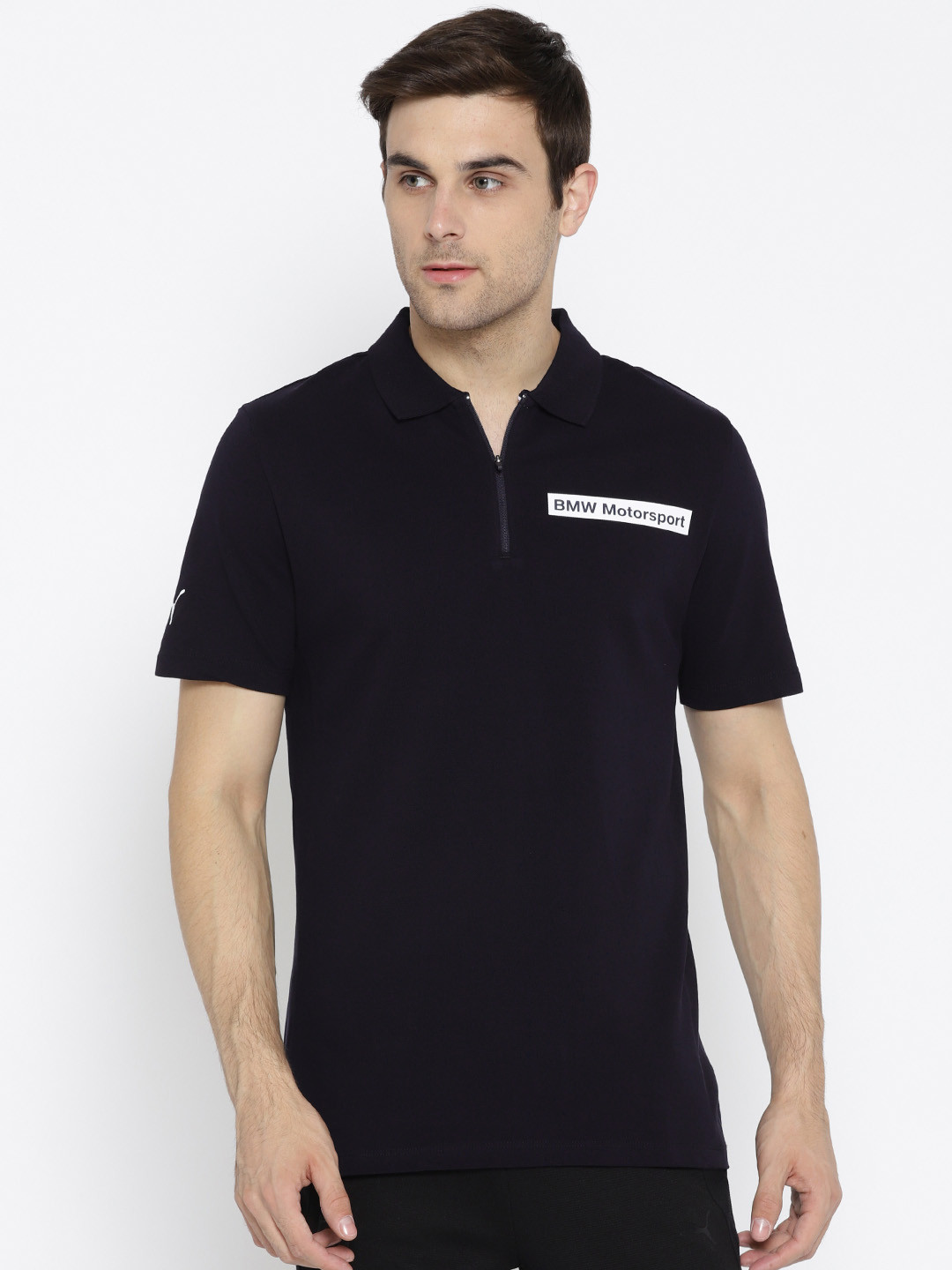 Buy Puma Men Navy Blue Solid Bmw Ms Polo T Shirt Tshirts