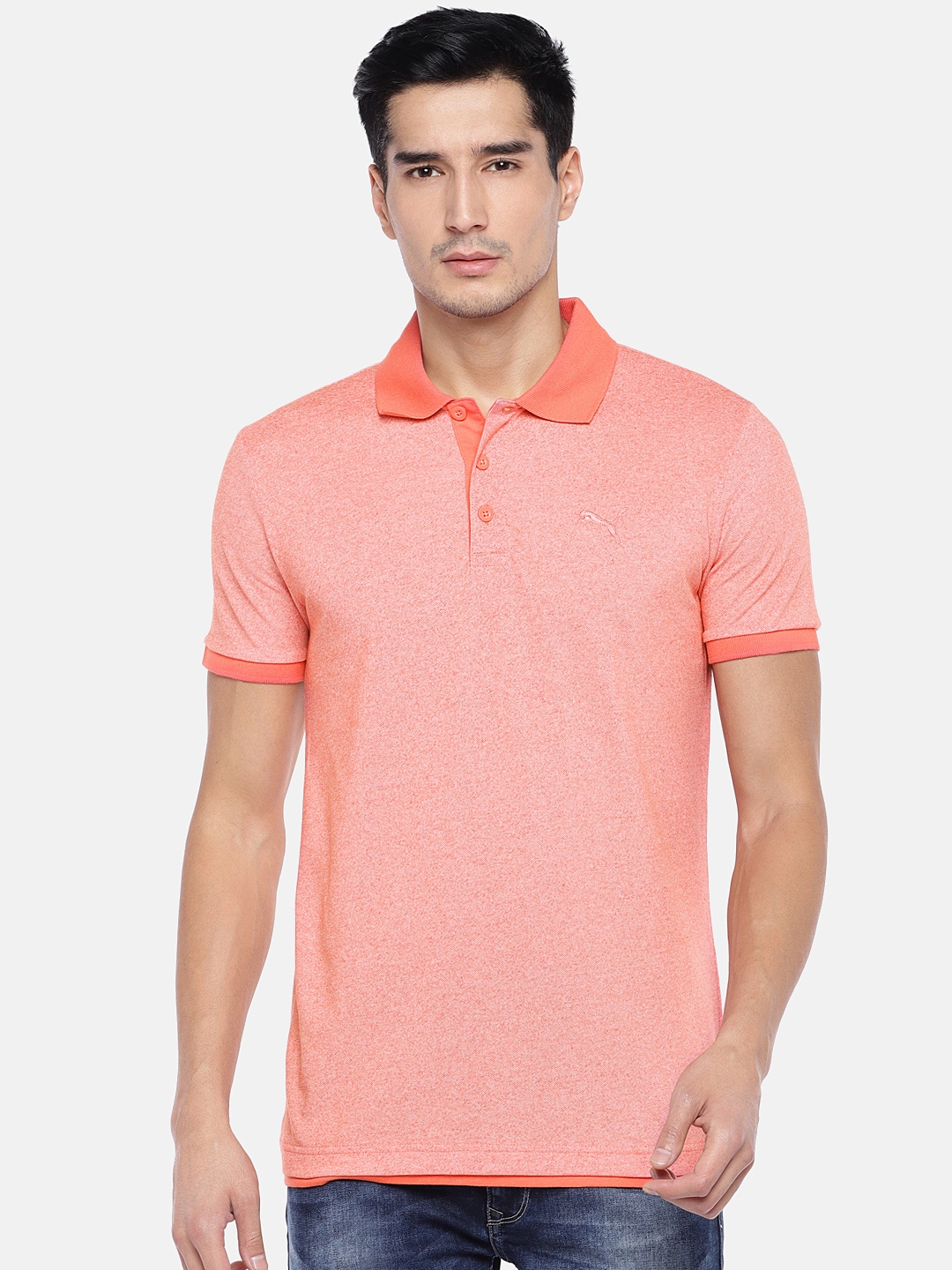 Buy Puma Men Coral Solid Polo Collar T Shirt - Tshirts for Men 2486891 ...
