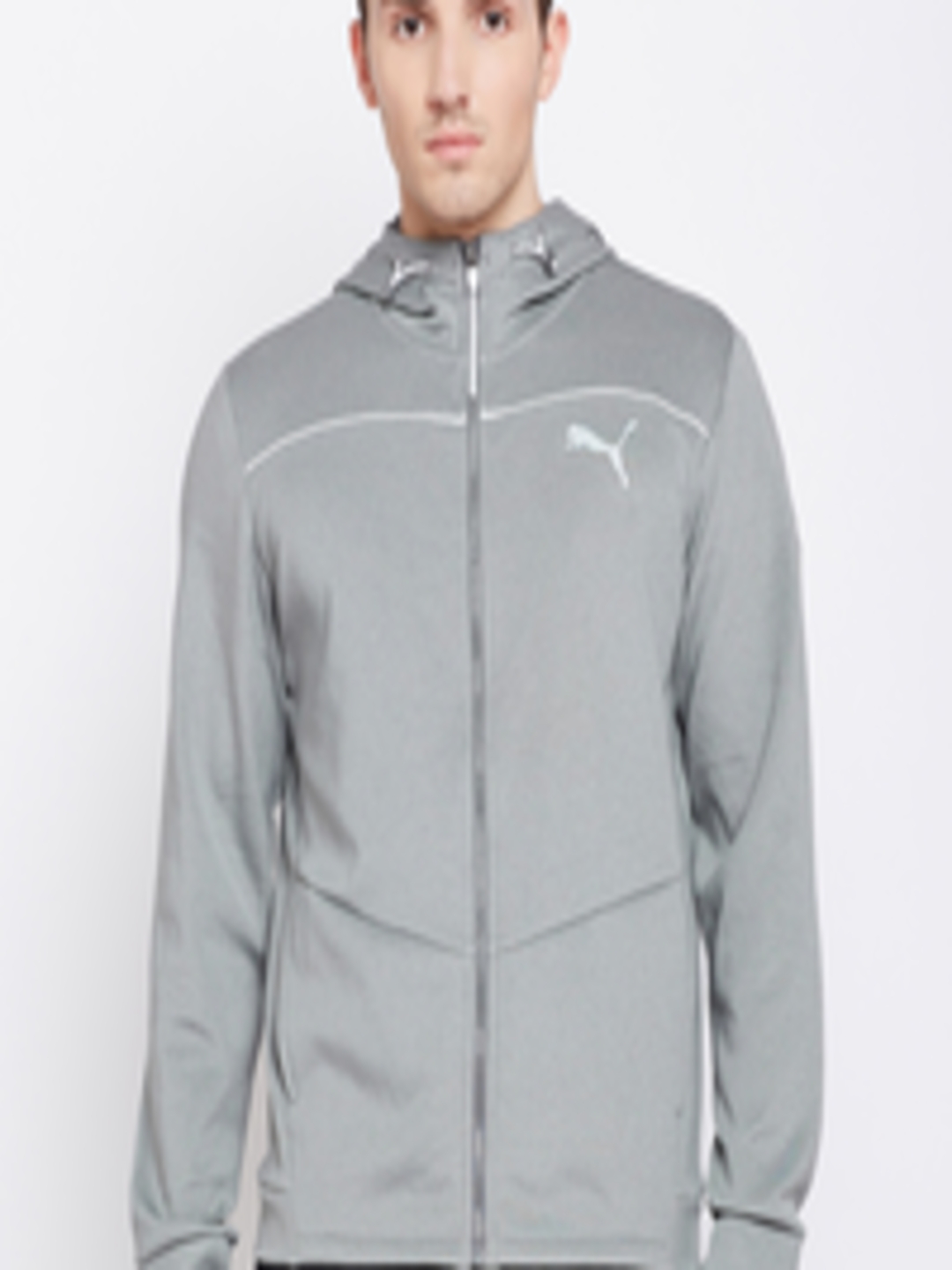 Buy Puma Men Grey Solid Sporty Jacket - Jackets for Men 2487882 | Myntra