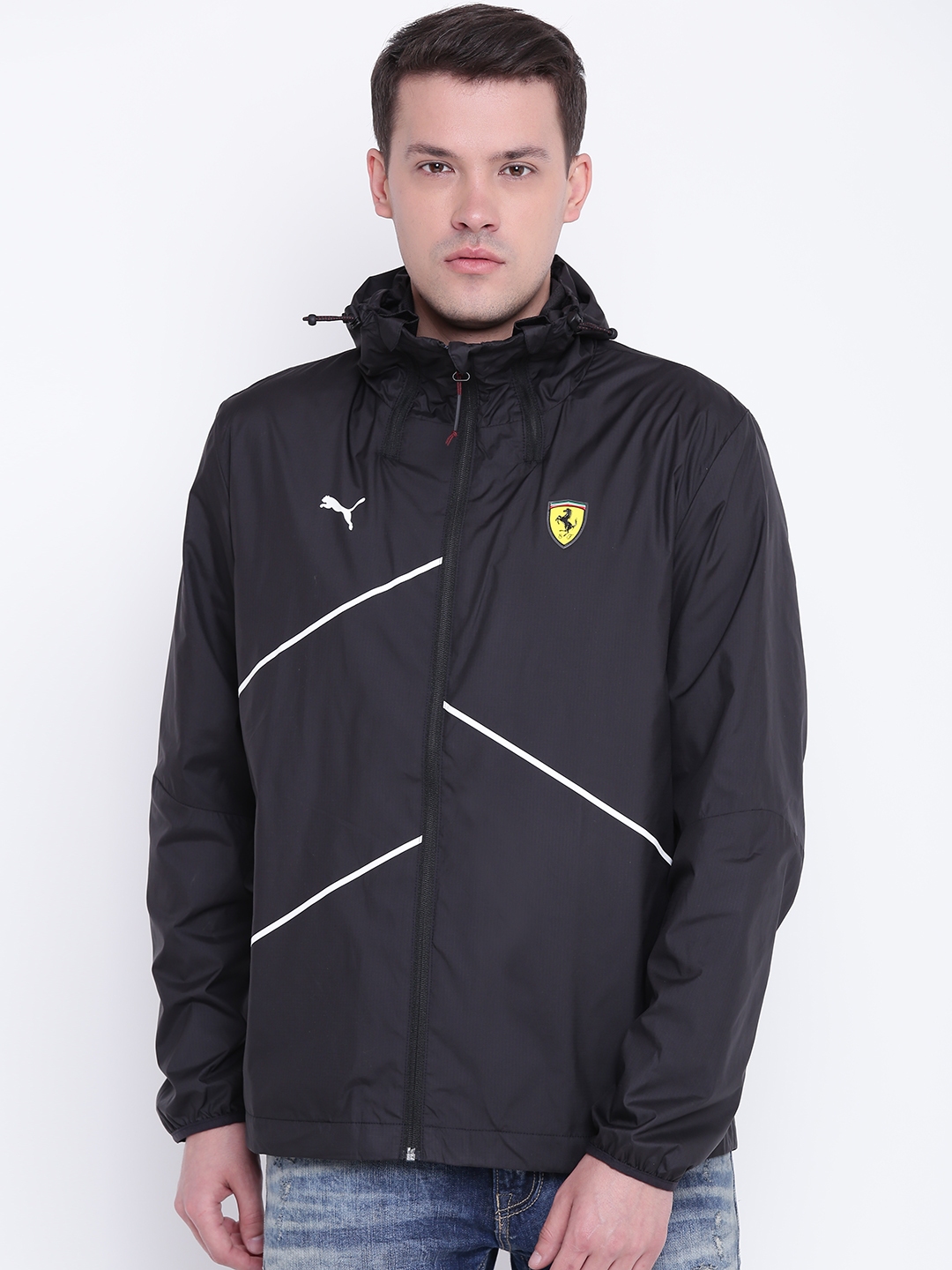 Buy Puma Men Black Sf Nightcat Lw Windcheater Jacket