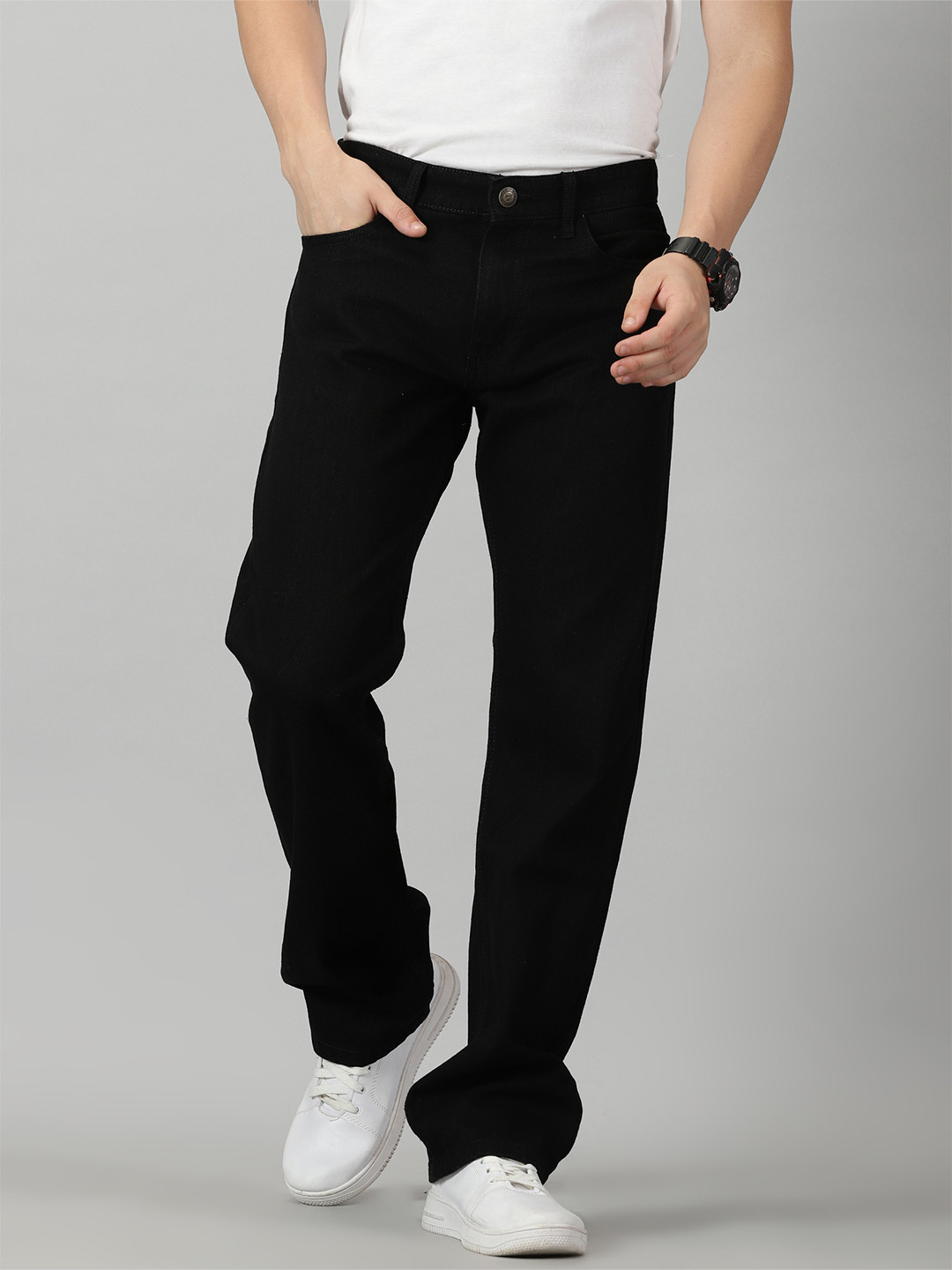 Men Clean Look Buy VUDU Men Clean Look Relaxed Fit Stretchable Jeans - Jeans for Men ...