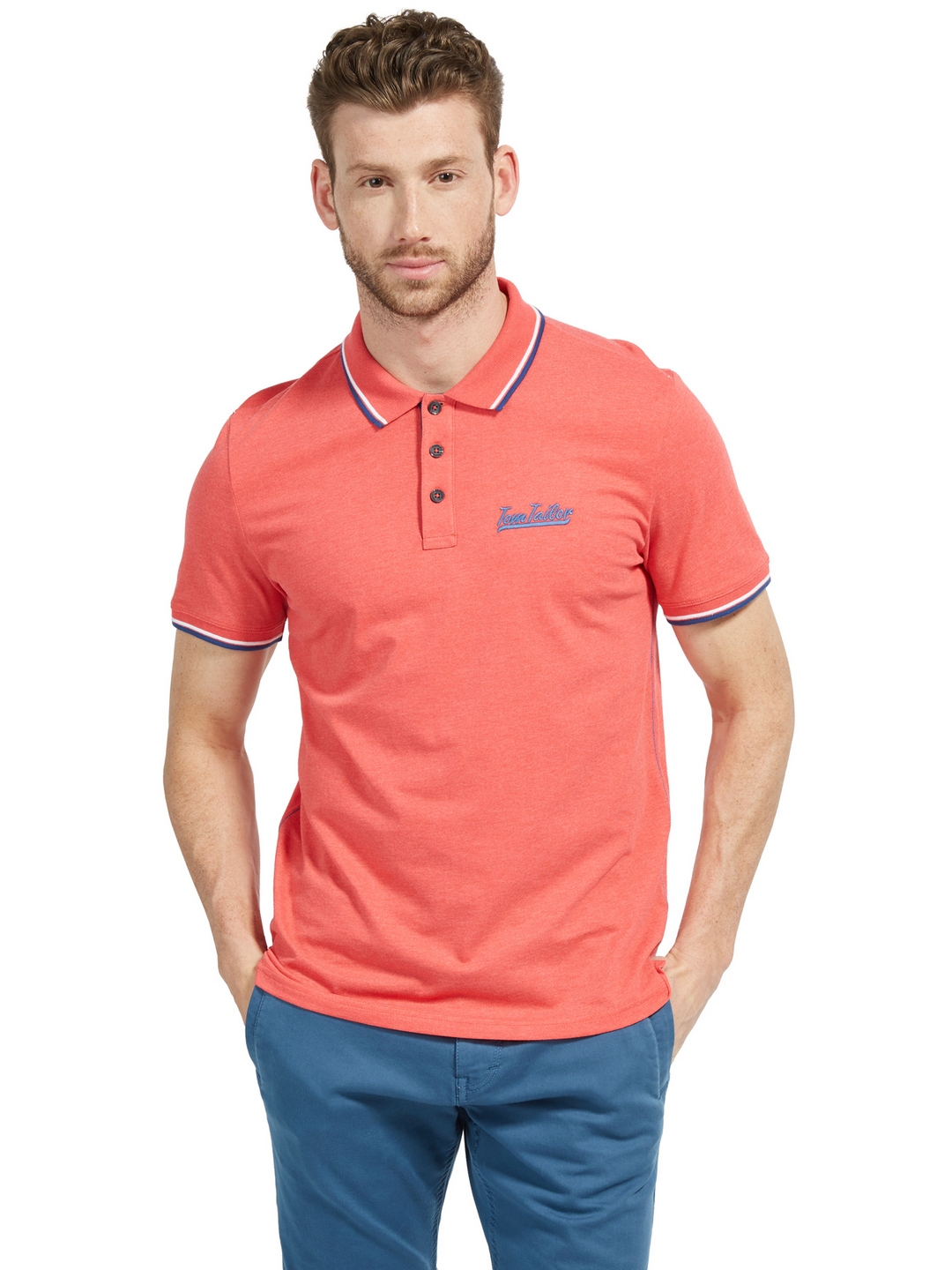 Buy Tom Tailor Men Coral Solid Polo Collar T Shirt - Tshirts for Men ...