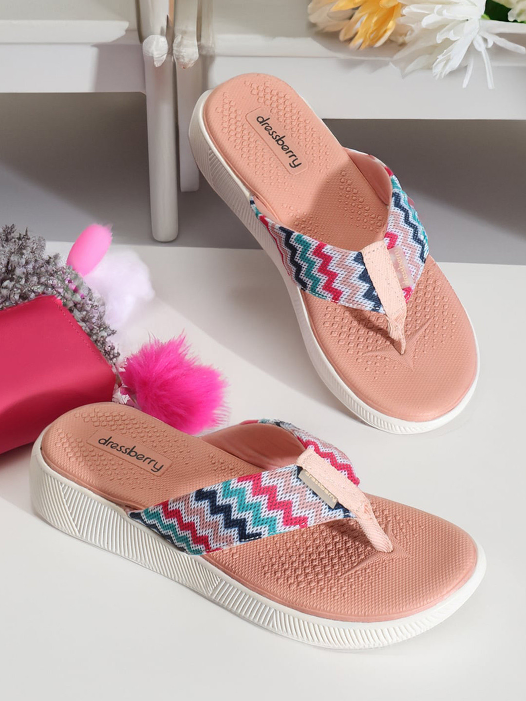 Travois Tipi Berry Flip Flops