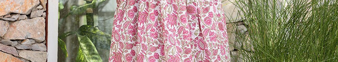 Buy KAAJH Floral Printed V Neck Pure Cotton Empire Midi Dress - Dresses ...