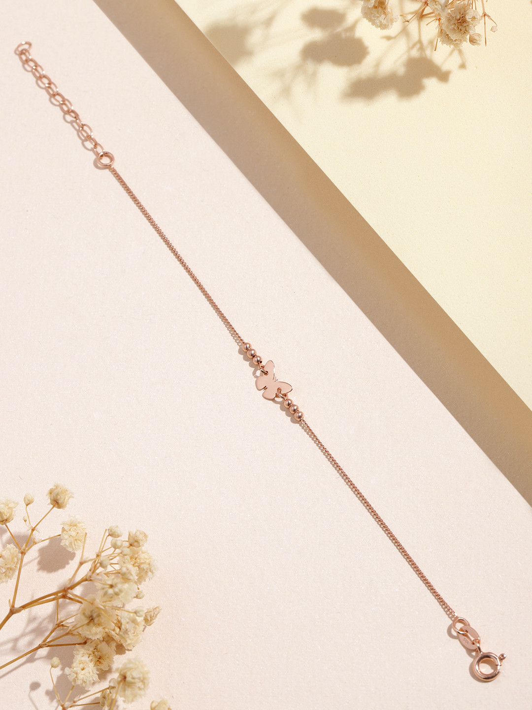 Buy Zavya Women 925 Pure Sterling Silver Rose Gold Plated Link Bracelet