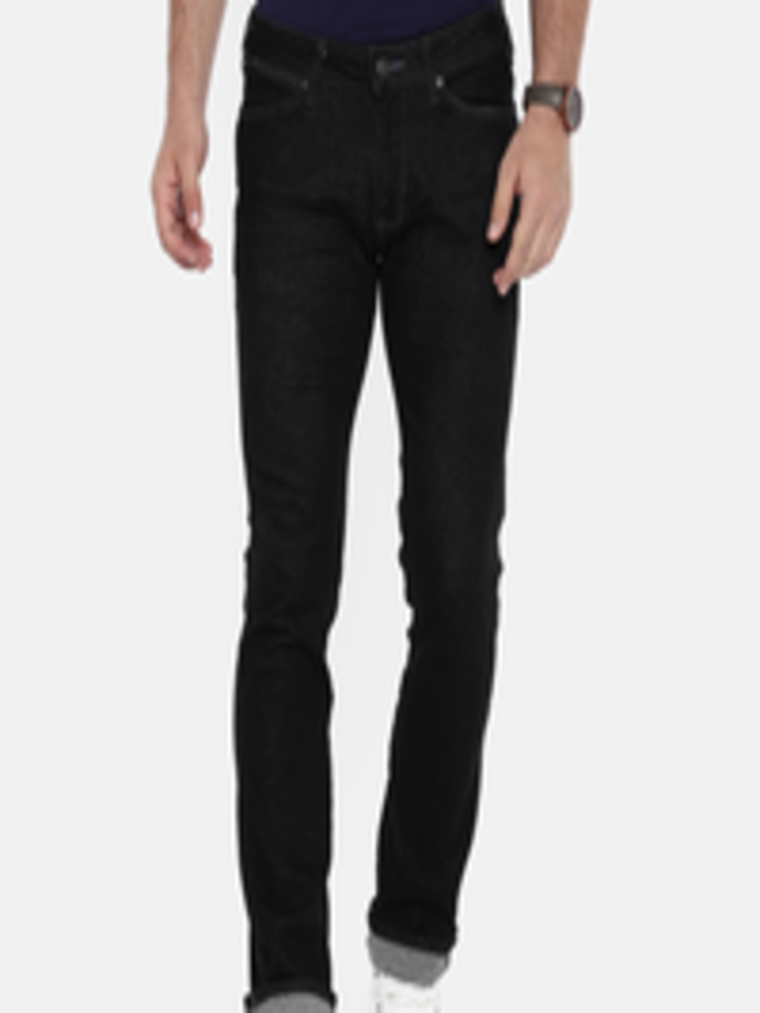 Buy Wrangler Men Black Slim Fit Low Rise Clean Look Stretchable Jeans ...