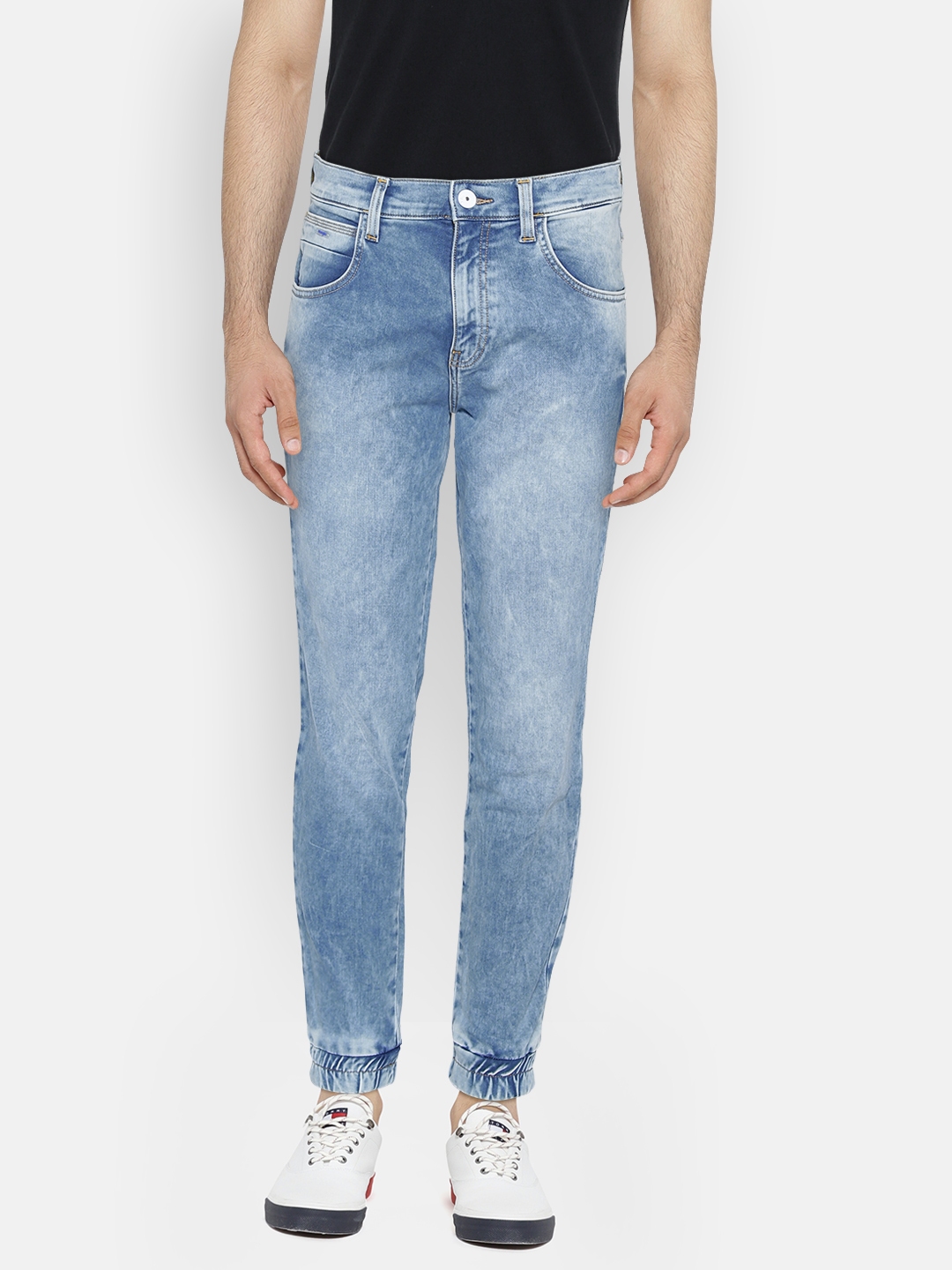 blue cotton trousers ladies