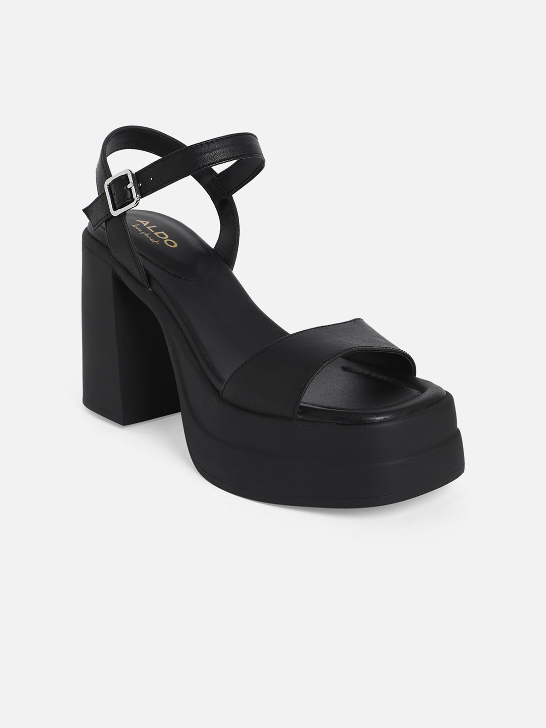 aldo black platform heels