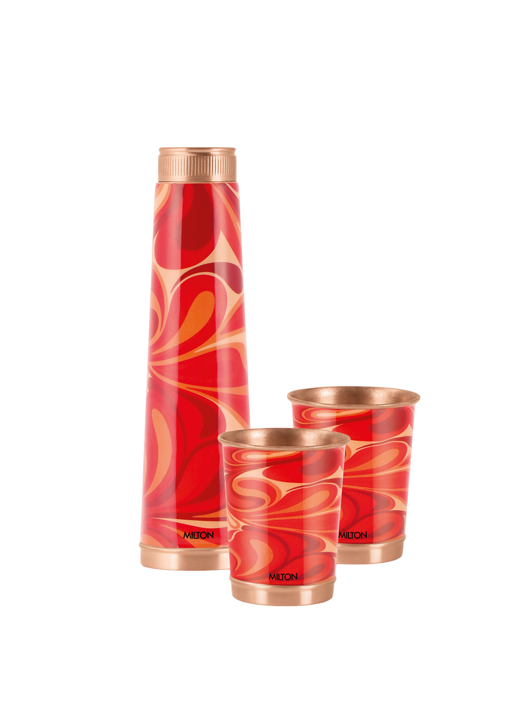 Buy Milton Copper Eterna 3 Pieces Red Abstract Bottle & Tumbler Gift