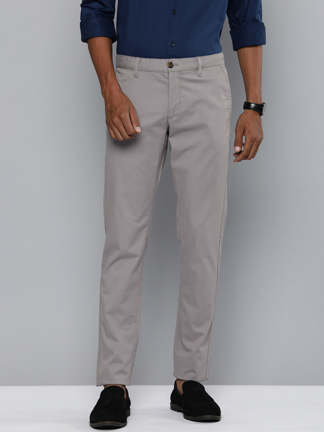 Buy Indian Terrain Men Brooklyn Slim Fit Chinos Formal Trousers ...