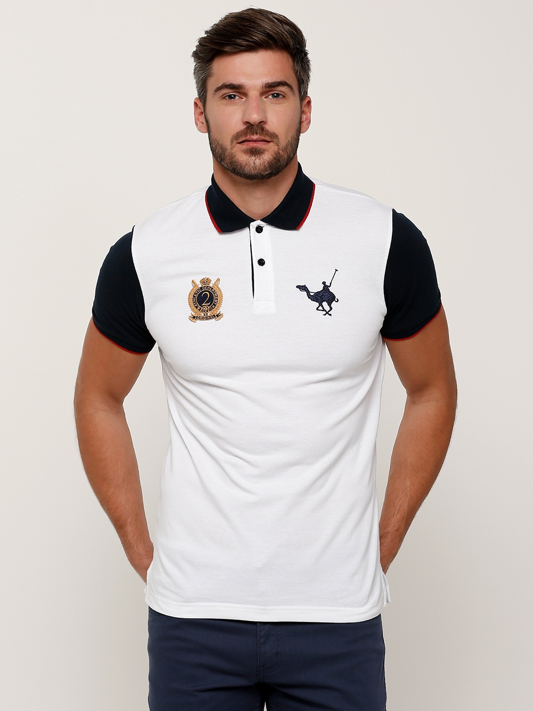 Buy Splash Men White Solid Polo Collar T Shirt - Tshirts for Men ...