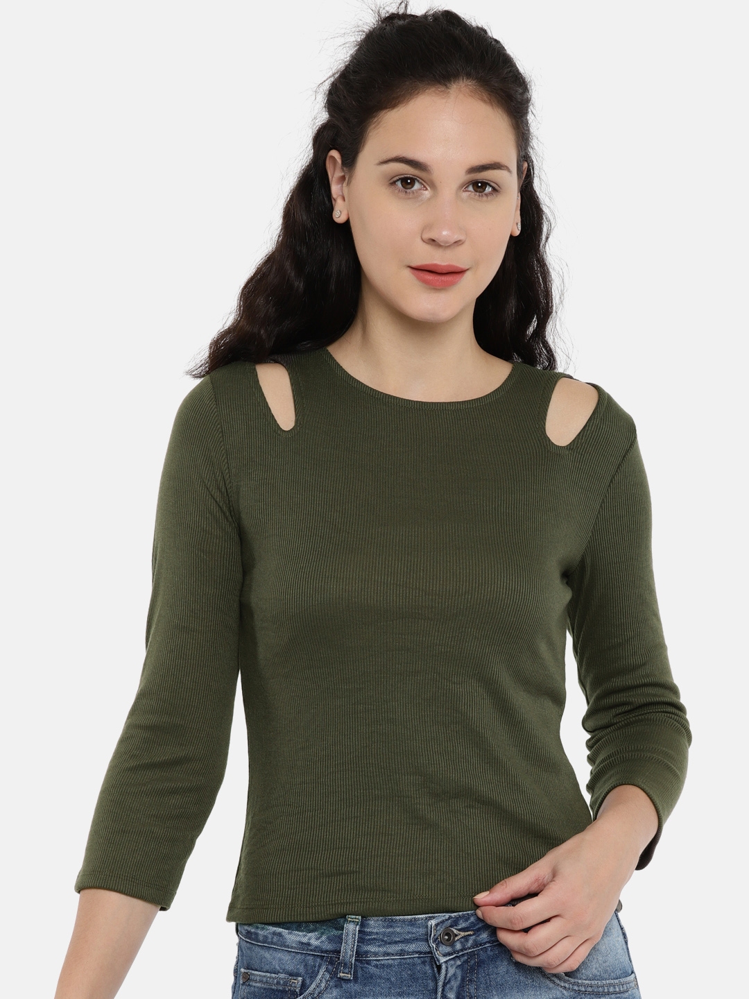 olive green tops womens