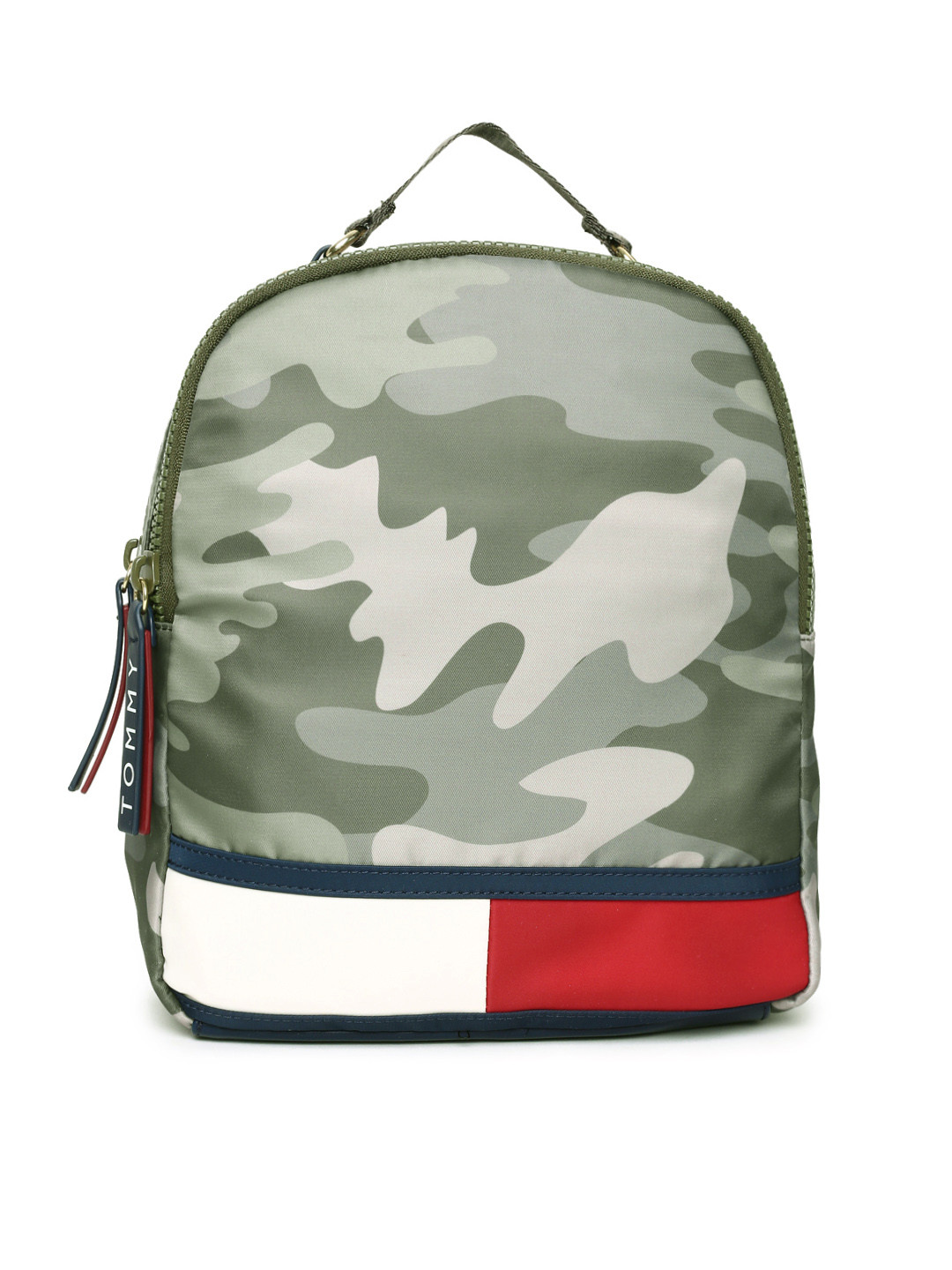 Buy Tommy Hilfiger Women Green & Grey Camouflage Print Backpack