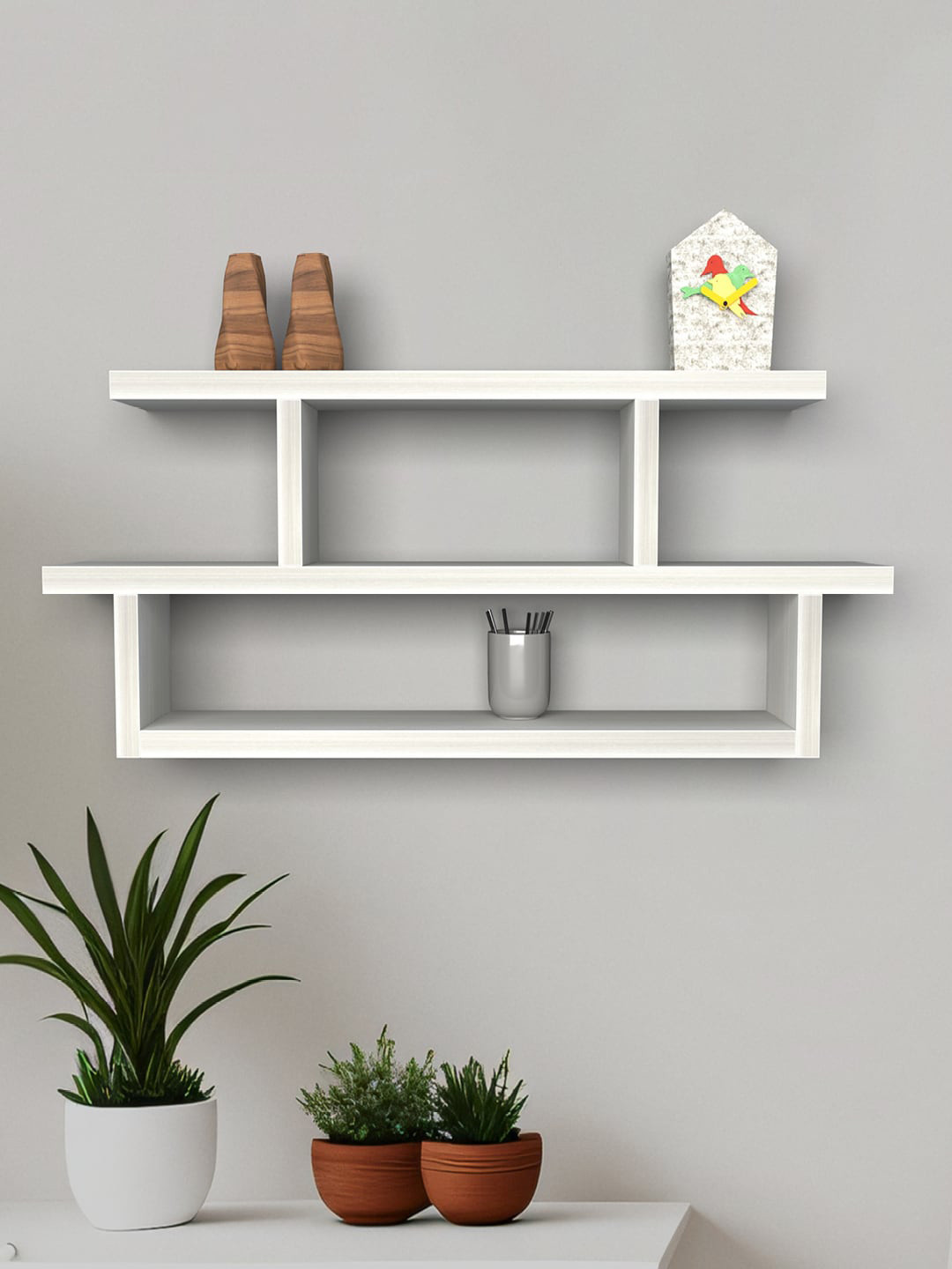 Buy RANDOM White Wood 3 Tier Wall Shelf Wall Shelves for Unisex