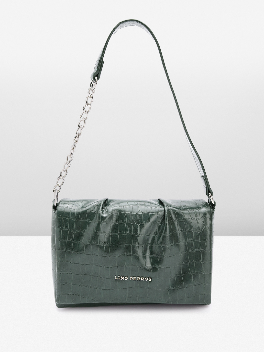 Lino Perros Textured Structured Shoulder Bag with Laptop Compartment
