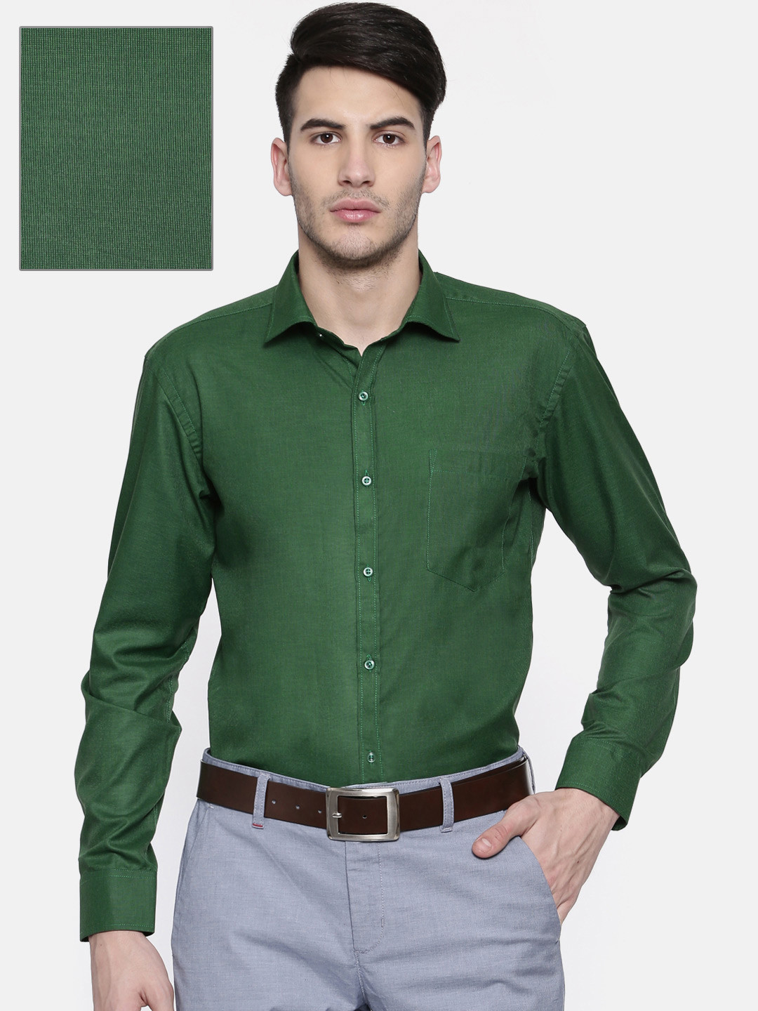 Buy RG DESIGNERS Men Green Slim Fit Solid Formal Shirt Shirts for Men