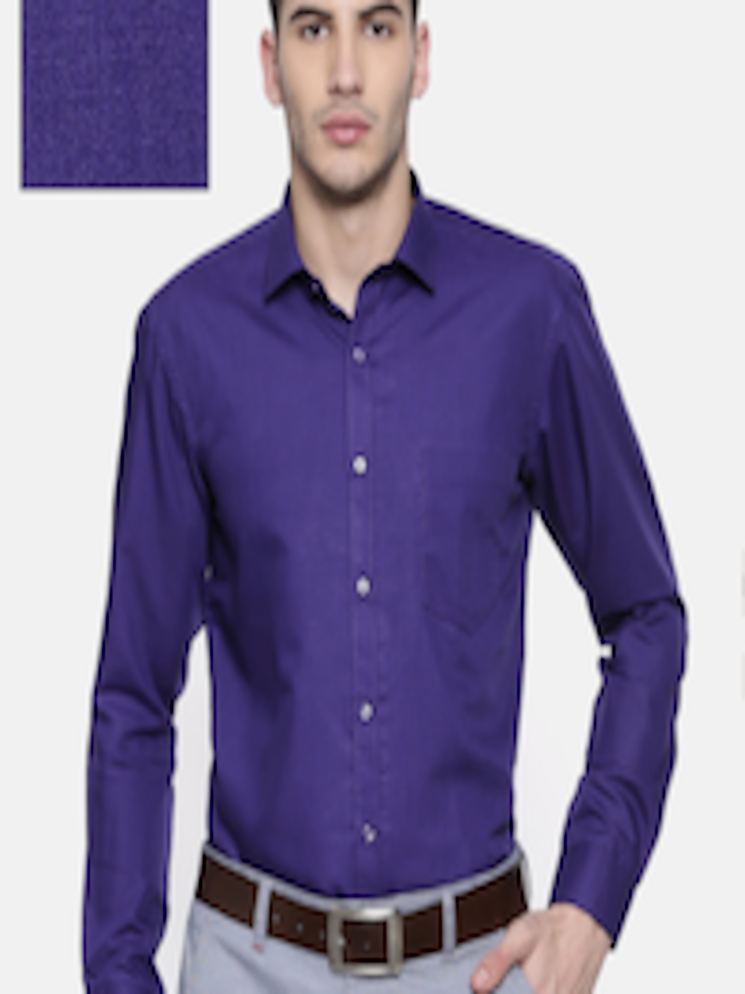 Buy RG DESIGNERS Men Blue Slim Fit Solid Formal Shirt - Shirts for Men ...