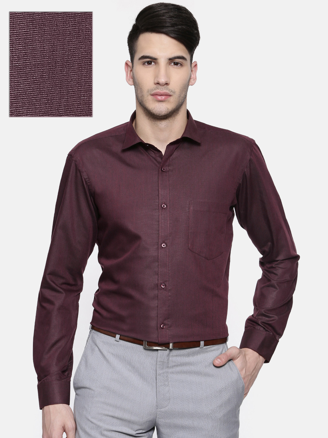 Buy RG DESIGNERS Men Burgundy Slim Fit Solid Formal Shirt Shirts for Men 2494939 Myntra
