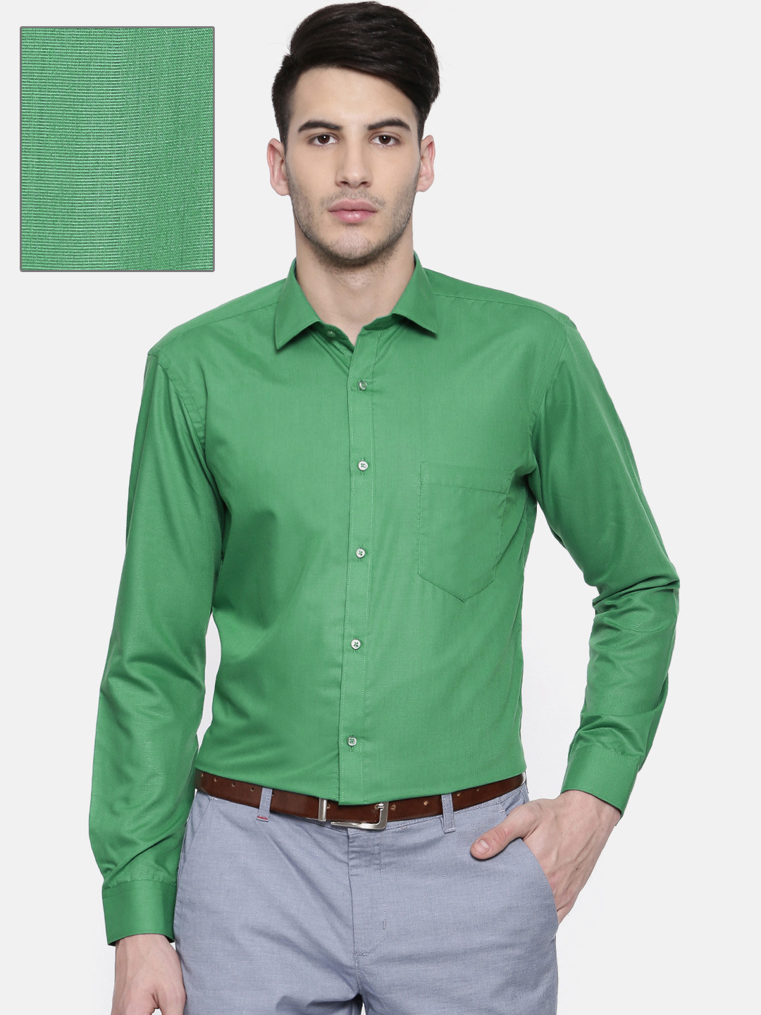 Buy RG DESIGNERS Men Green Slim Fit Solid Formal Shirt Shirts for Men