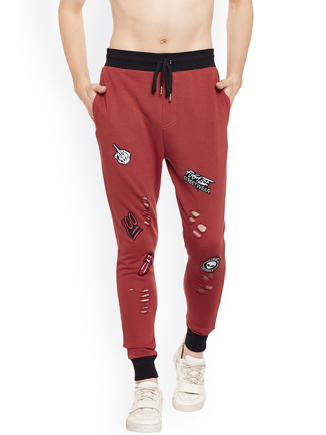 rust color joggers