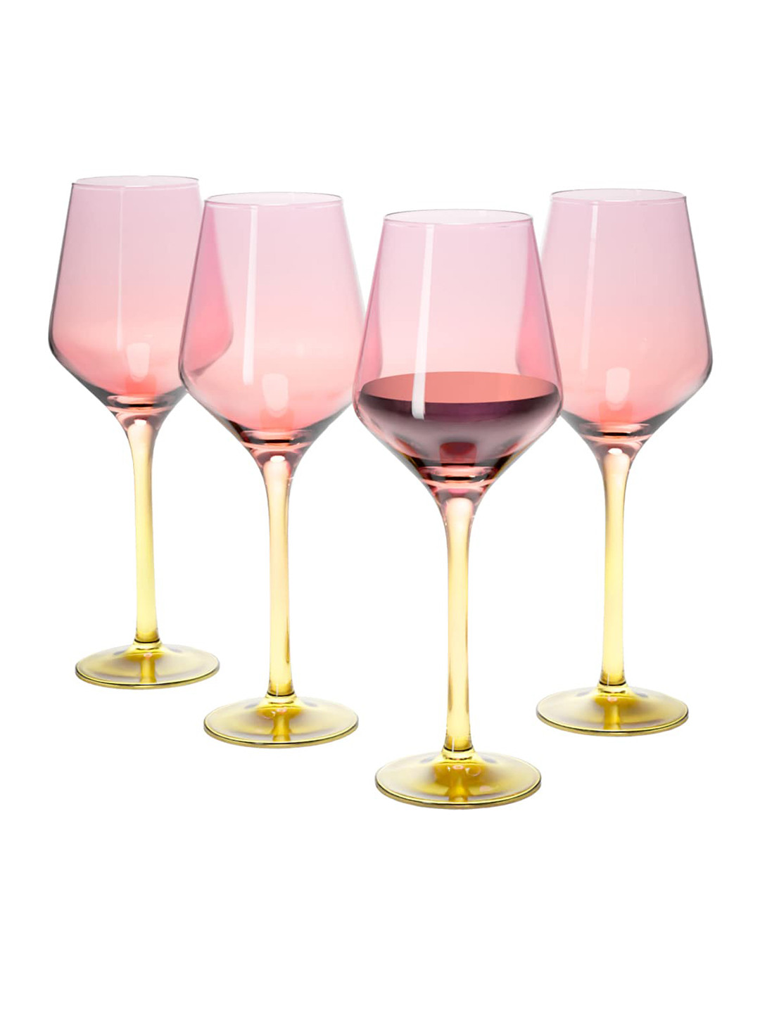 Buy Anko 4 Pcs Pink Wine Glasses 500 ML Each Bar Glass for Unisex