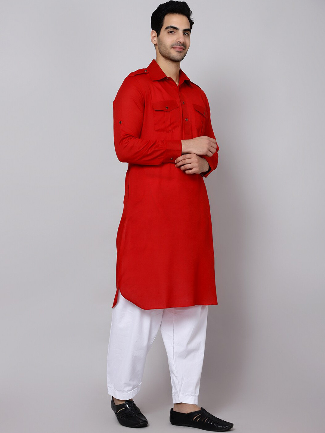 Buy Sultan The King Of Kurta Roll Up Sleeves Cotton Pathani Kurta